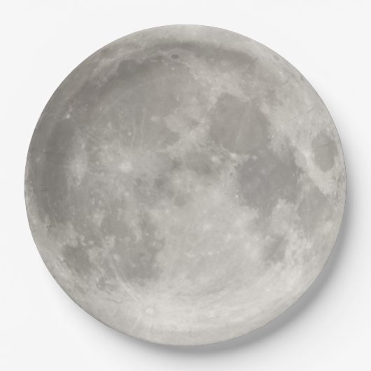 Supermond am schwarzen Himmel Pappteller (Vorderseite)