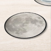 Supermond am schwarzen Himmel Runder Pappuntersetzer (Angewinkelt)