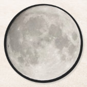 Supermond am schwarzen Himmel Runder Pappuntersetzer (Vorderseite)