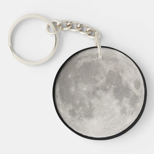 Supermond am schwarzen Himmel Schlüsselanhänger (Vorderseite)