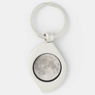 Supermond am schwarzen Himmel Schlüsselanhänger