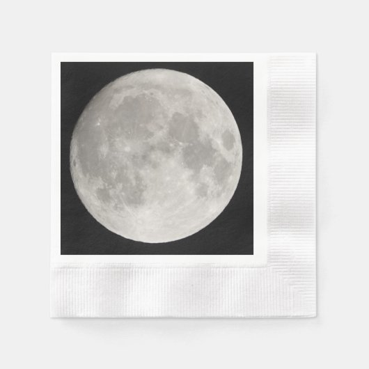 Supermond am schwarzen Himmel Serviette (Vorderseite)