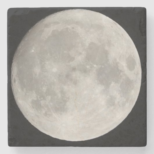 Supermond am schwarzen Himmel Steinuntersetzer (Vorderseite)
