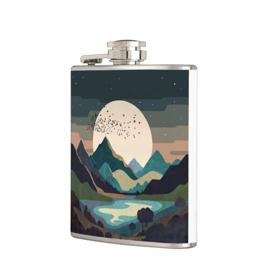 Supermond am See Flachmann (Links)