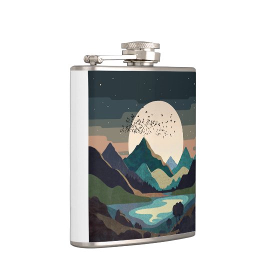 Supermond am See Flachmann (Rechts)