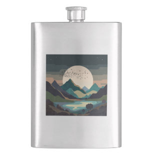 Supermond am See Flachmann