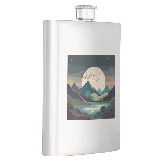 Supermond am See Flachmann (Rechts)