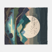 Supermond am See Fleecedecke (Vorderseite (Horizontal))