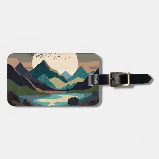 Supermond am See Gepäckanhänger (Vorderseite horizontal)