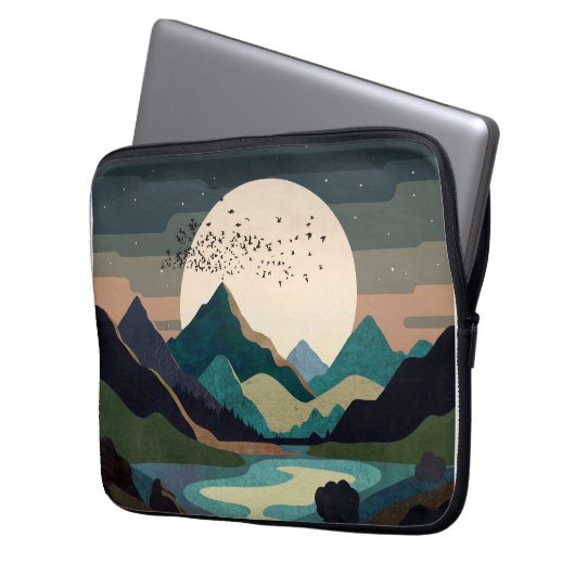 Supermond am See Laptopschutzhülle (Vorderseite Links)