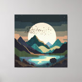 Supermond am See Leinwanddruck (Vorderseite)