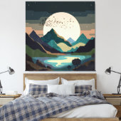 Supermond am See Leinwanddruck (Insitu (Schlafzimmer))