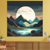 Supermond am See Leinwanddruck (Insitu (Wohnzimmer))
