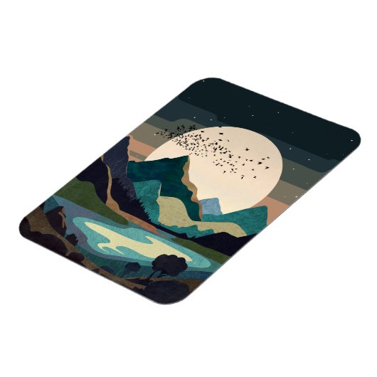 Supermond am See Magnet (Linke Seite)