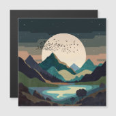 Supermond am See Magnetkarte (Vorne/Hinten)