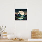 Supermond am See Poster (Küche)