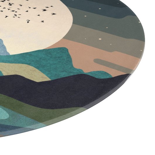 Supermond am See Schneidebrett (Ecke)