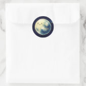 Supermond! Runder Aufkleber (Tasche)