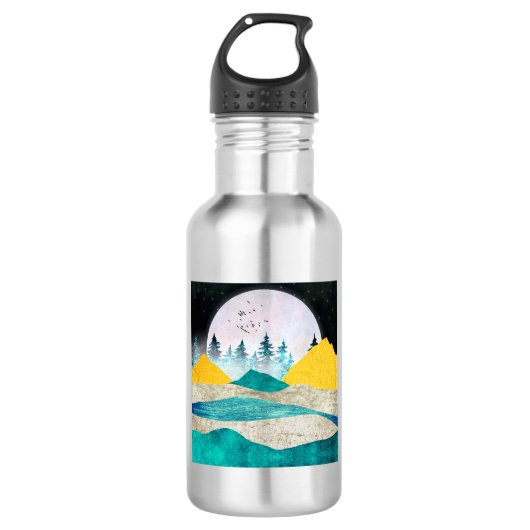 Supermondlandschaft Edelstahlflasche (Vorderseite)