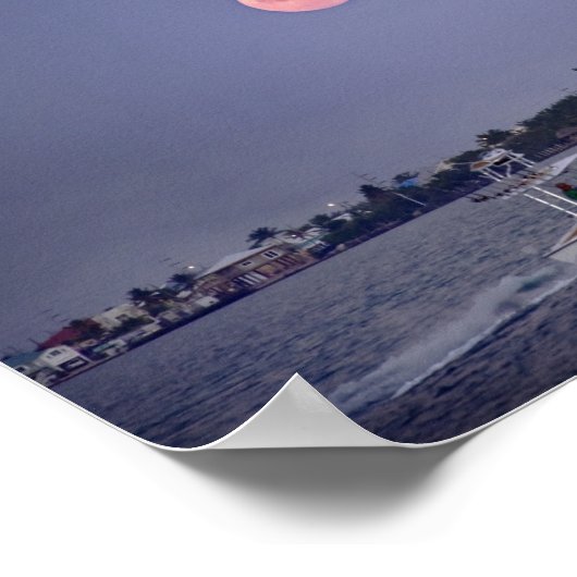 Supermoon Moonset über Marathon, Florida Poster (Ecke)