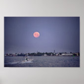 Supermoon Moonset über Marathon, Florida Poster (Vorne)