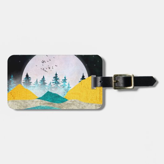 Supermoon Rising Landscape Gepäckanhänger (Vorderseite horizontal)