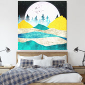 Supermoon Rising Landscape Leinwanddruck (Insitu (Schlafzimmer))