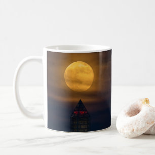Supermoon über Washington Monument Kaffeetasse