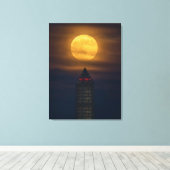 Supermoon über Washington Monument Leinwanddruck (Insitu (Holzboden))