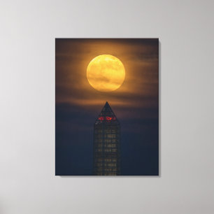 Supermoon über Washington Monument Leinwanddruck