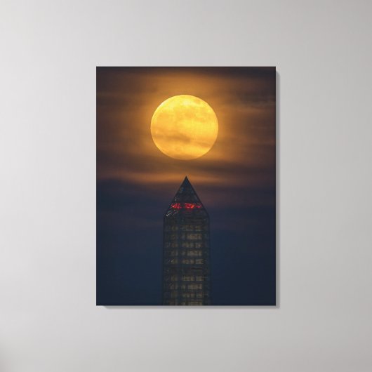 Supermoon über Washington Monument Leinwanddruck (Vorderseite)