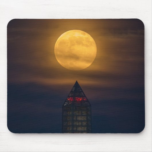 Supermoon über Washington Monument Mousepad (Vorne)