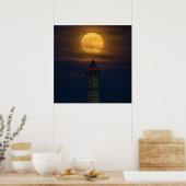 Supermoon über Washington Monument Poster (Küche)