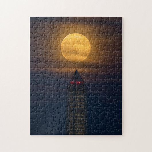 Supermoon über Washington Monument Puzzle (Vertikal)