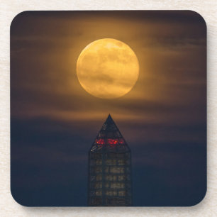 Supermoon über Washington Monument Untersetzer