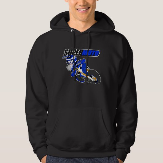 Supermoto Blau Hoodie (Vorderseite)