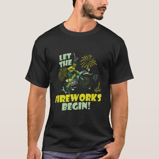 Supermoto Fireworks Mx Motocross Dirt Biking 4Th O T-Shirt (Vorderseite)