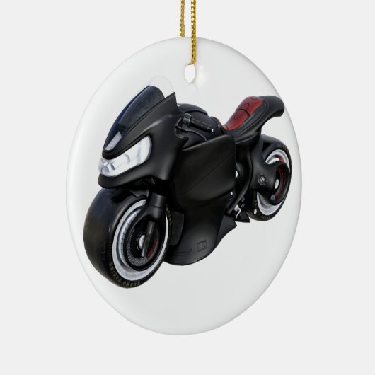 Supermotorrad im Schwarzen Keramik Ornament (Rechts)