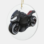 Supermotorrad im Schwarzen Keramik Ornament (Links)