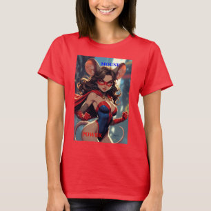 SuperMouse Frau Maus Power Frauen rotes T-Shirt
