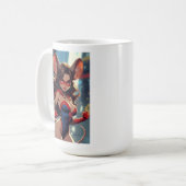 SuperMouse Frau weiße Tasse 2 seitig (Vorderseite Links)