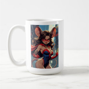 SuperMouse Frau weiße Tasse 2 seitig