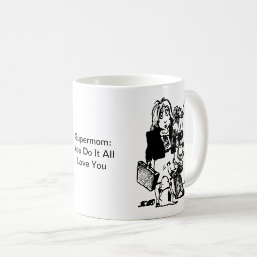 Supermutter Custom Message Mother Day Kaffeetasse (VorderseiteRechts)