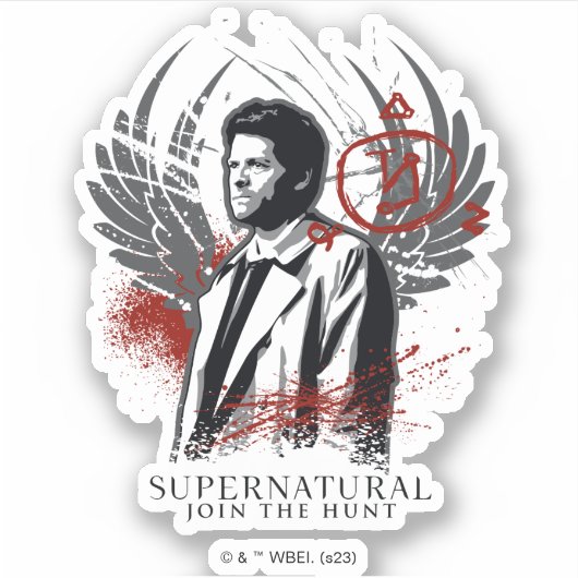 Supernatural Castiel Graffiti Graphic Aufkleber (Vorderseite)