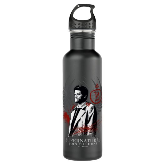 Supernatural Castiel Graffiti Graphic Edelstahlflasche (Vorderseite)
