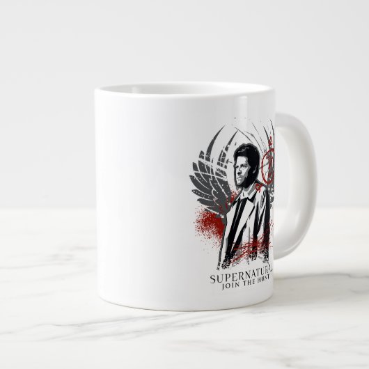 Supernatural Castiel Graffiti Graphic Jumbo-Tasse (Vorderseite Rechts)
