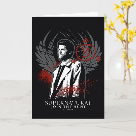 Supernatural Castiel Graffiti Graphic Karte (Gelbe Blume)