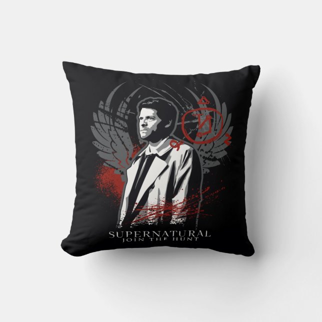 Supernatural Castiel Graffiti Graphic Kissen (Vorderseite)