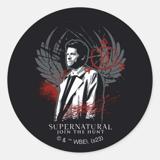 Supernatural Castiel Graffiti Graphic Runder Aufkleber (Vorderseite)