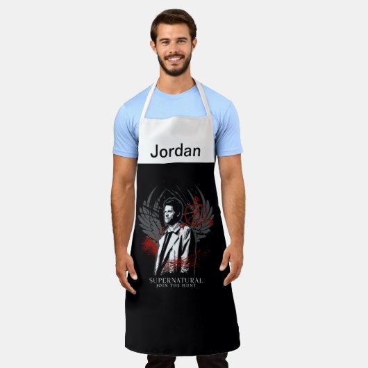 Supernatural Castiel Graffiti Graphic Schürze (Getragen)